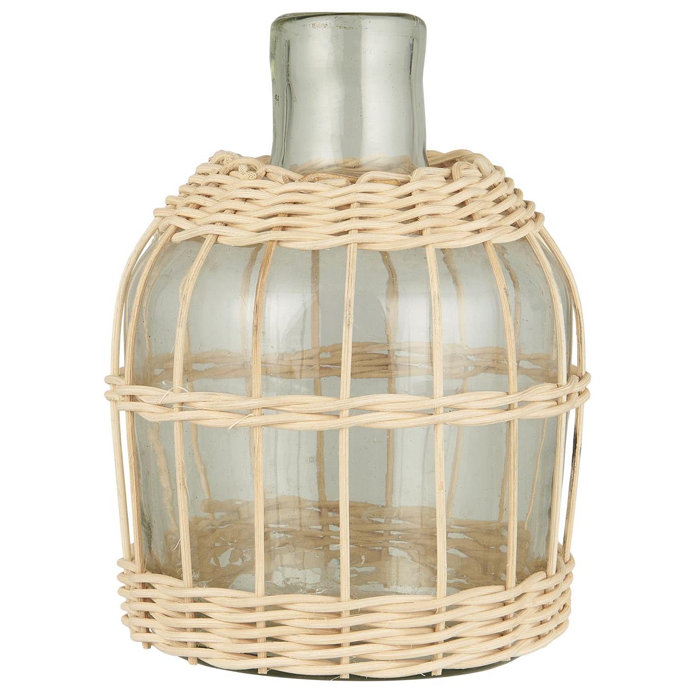 Vase mit Rattangeflecht