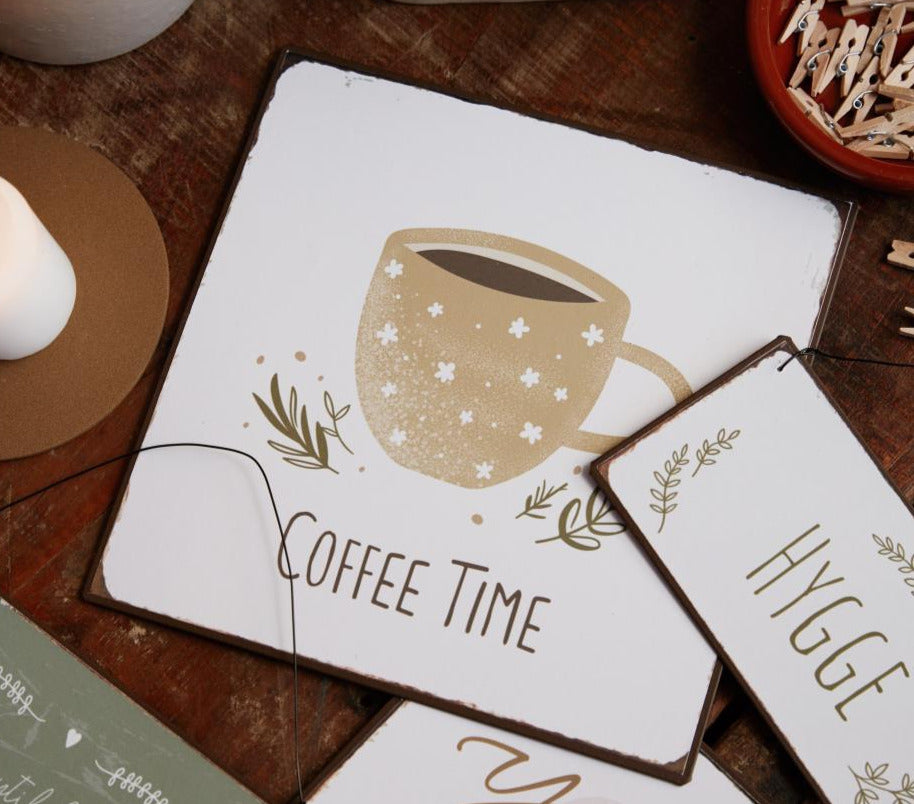Metallschild Coffee Time