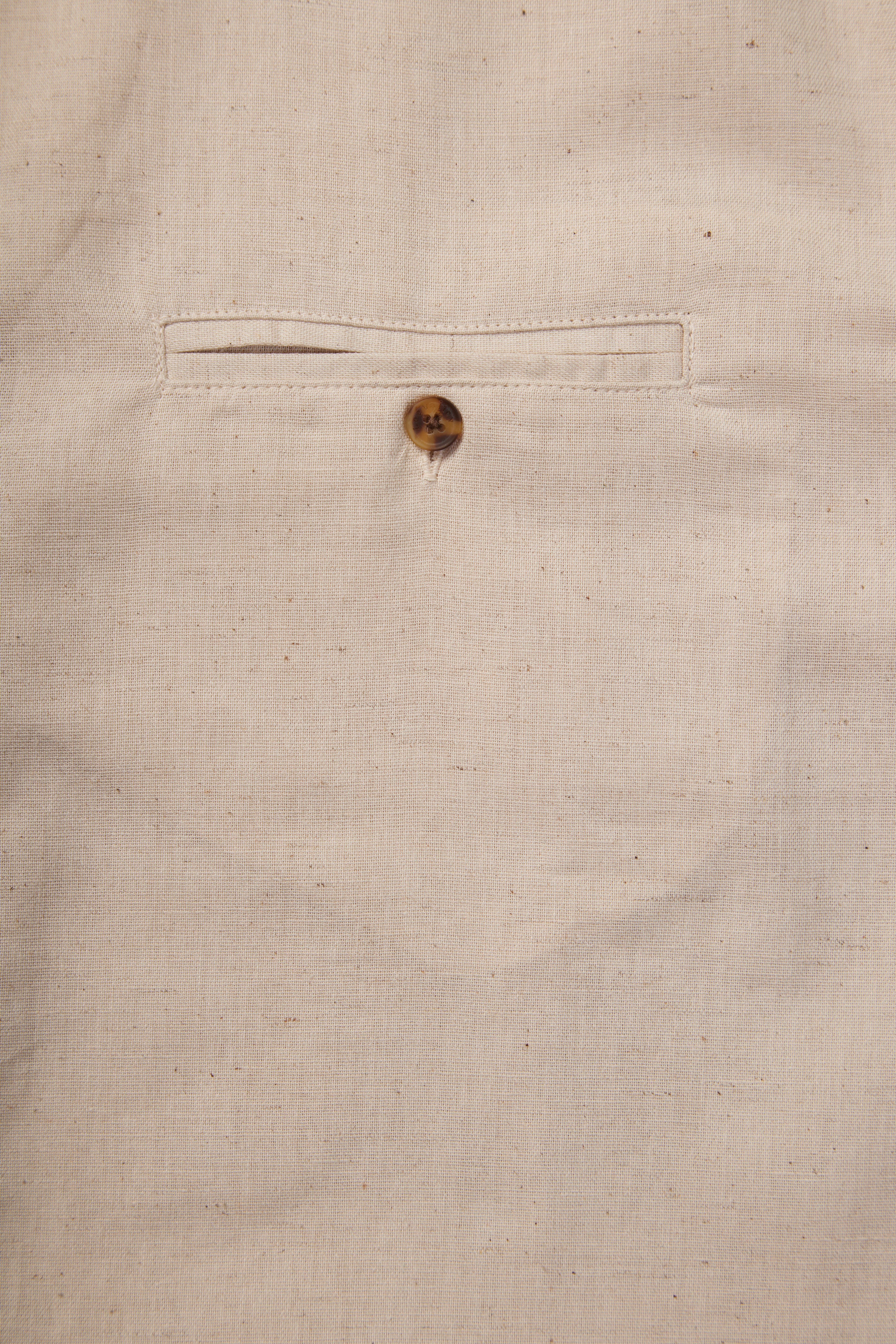 Leinenhemd mit Stehkragen Natural Beige