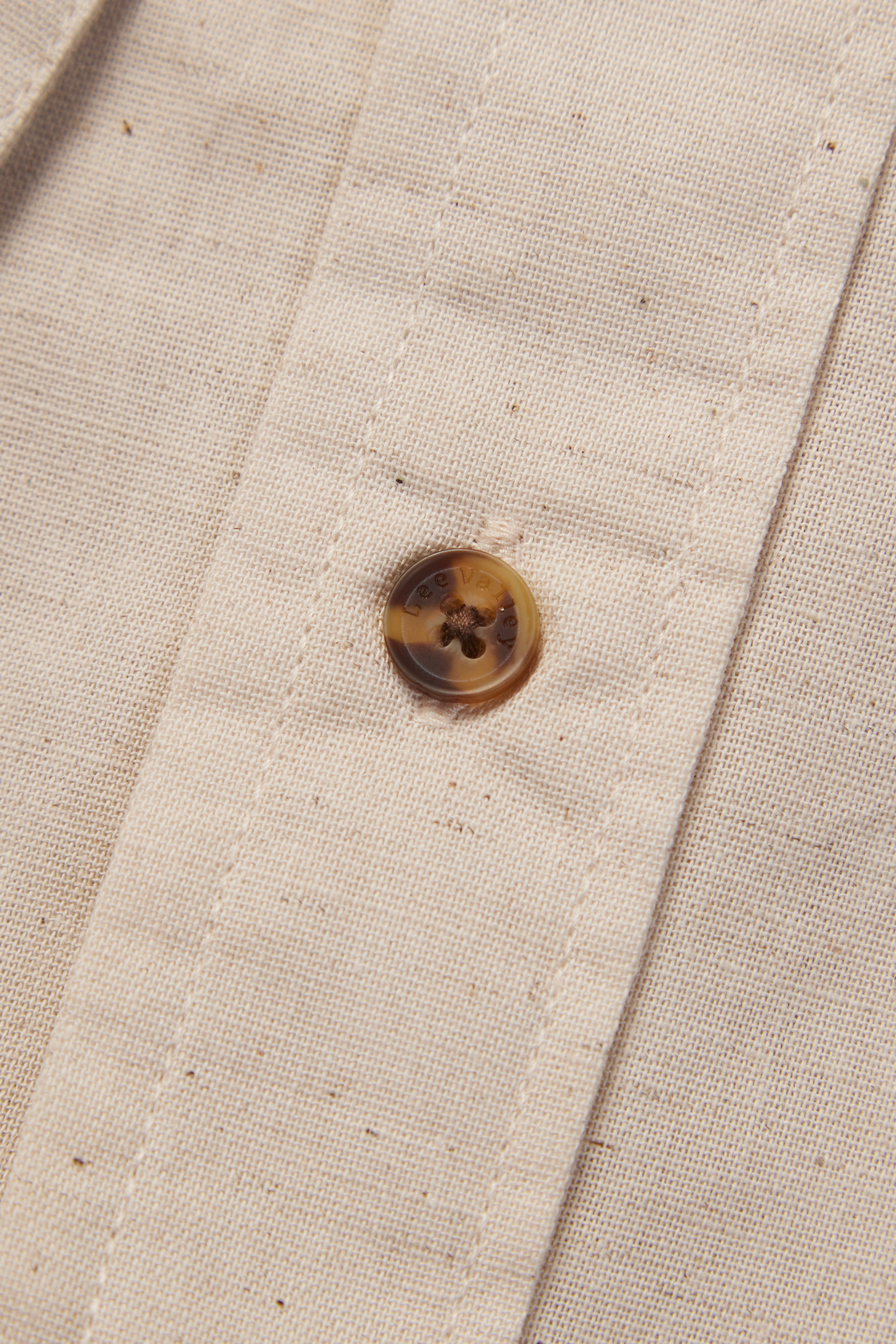 Leinenhemd mit Stehkragen Natural Beige