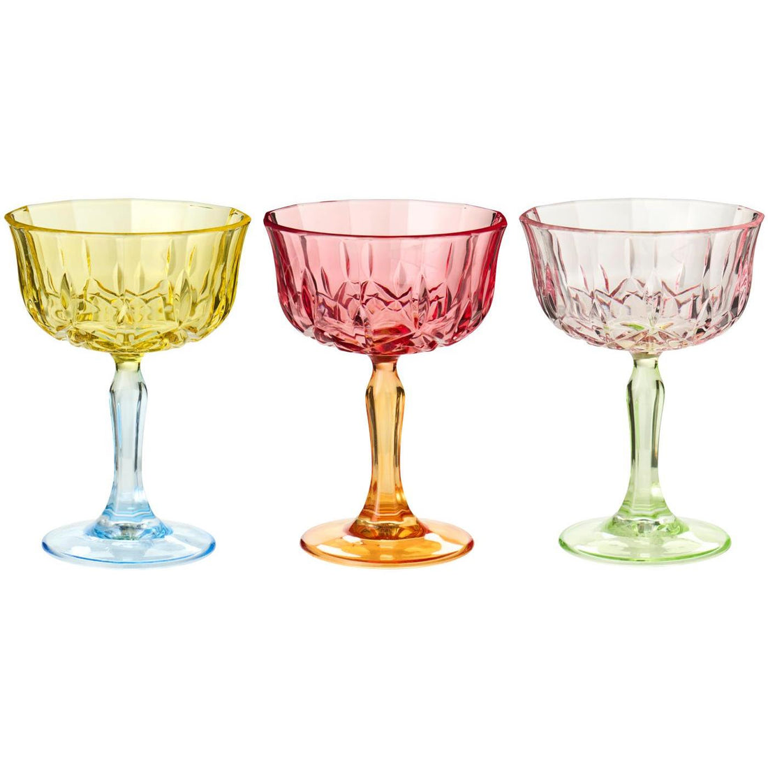 Weingläser in sommerlichen Farben – 3er Set