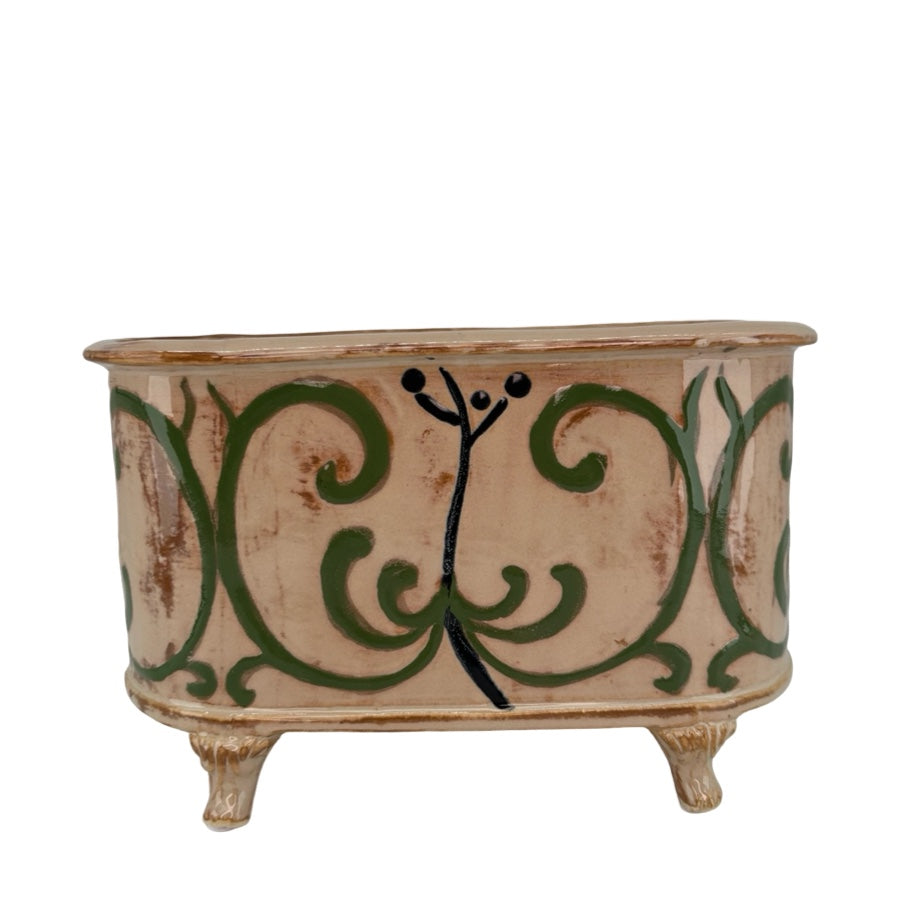 Planter Tips Swirl – handbemalter Topf auf Fuß