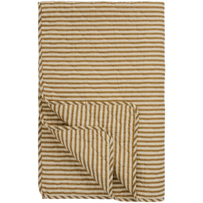 Quilt Sand mit ockerfarbenen Streifen