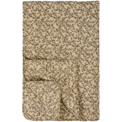 Quilt creme mit braunen Blumenranken