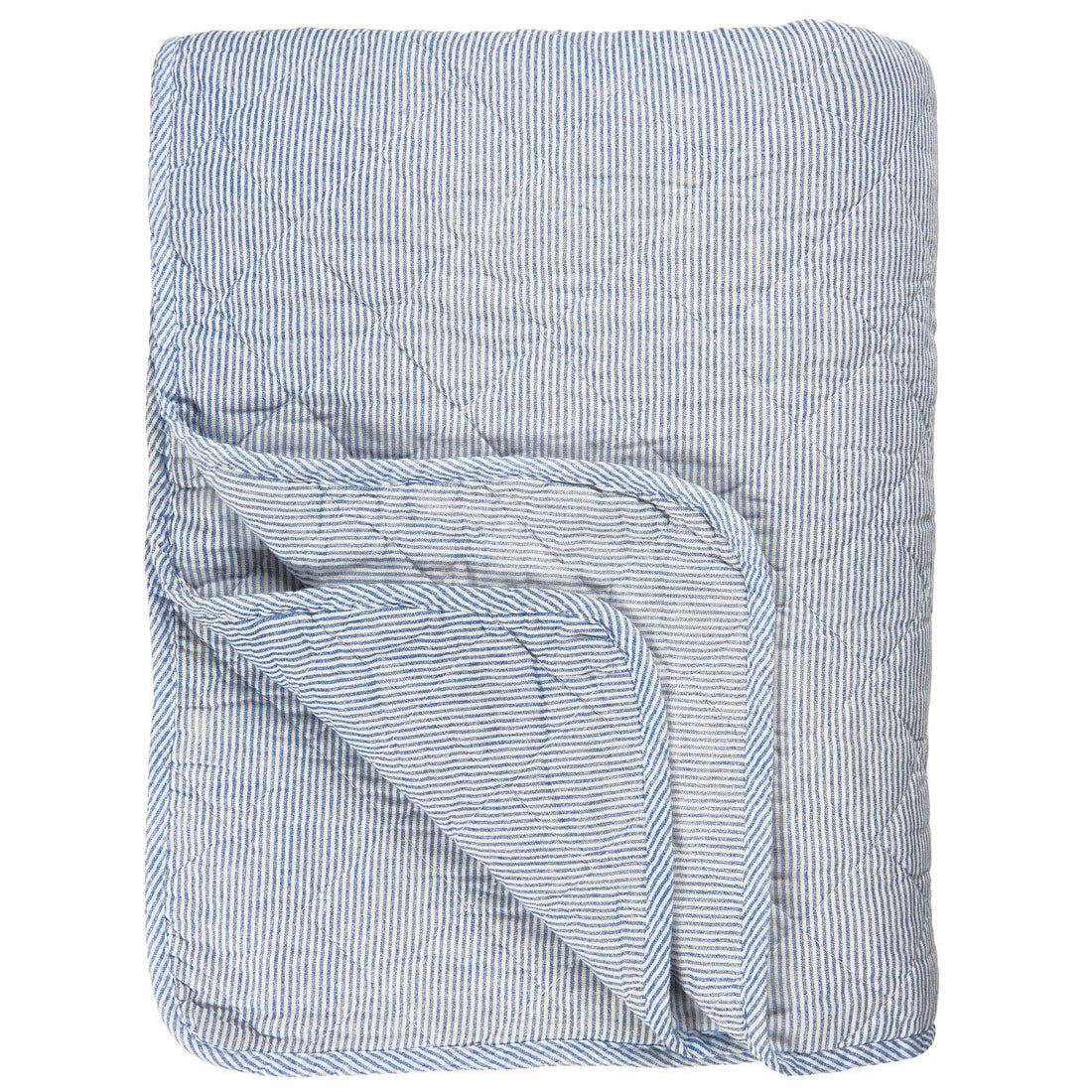 Quilt weiß-blau gestreift