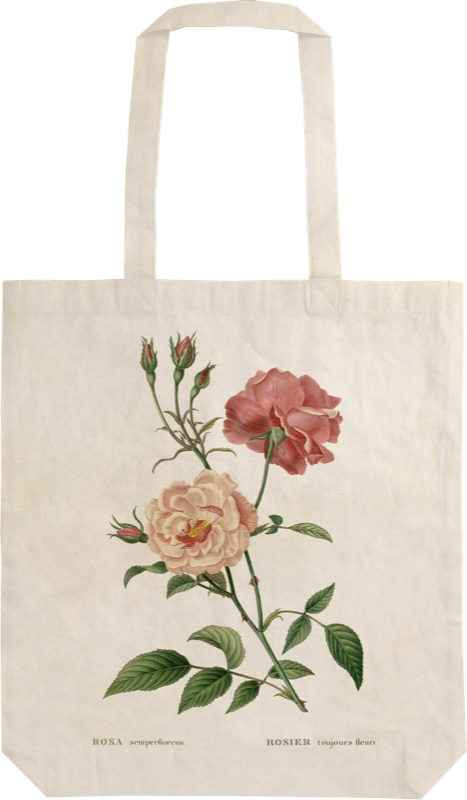Stofftasche mit Vintagedruck Rose