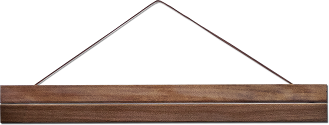 Holzleiste mit Magneten und Lederschnur 35 cm