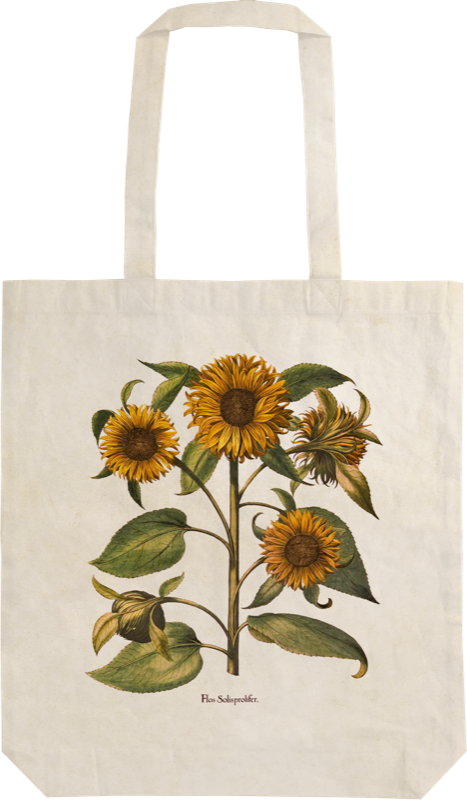 Stofftasche mit Vintagedruck Sonnenblume