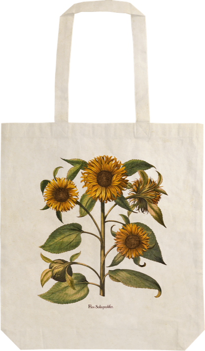 Stofftasche mit Vintagedruck Sonnenblume