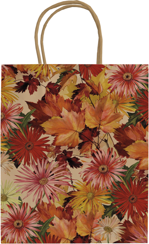 Papiertüte Herbstblumen