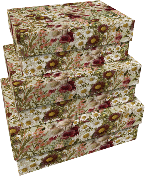 Papierschachteln mit Blumenmuster – 3er-Set