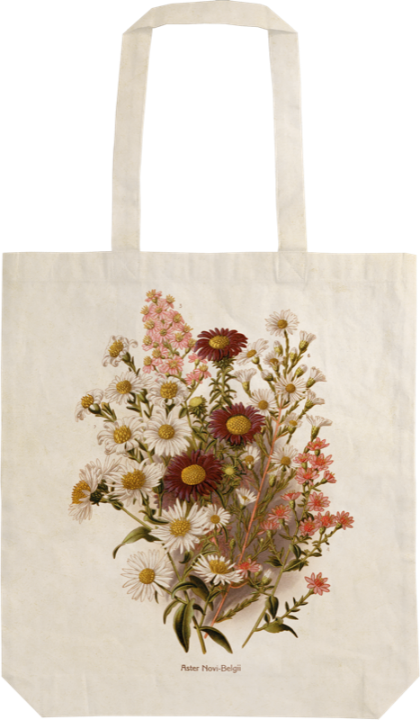 Stofftasche mit Vintagedruck Purple Flowers