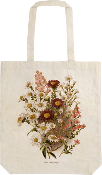 Stofftasche mit Vintagedruck Purple Flowers