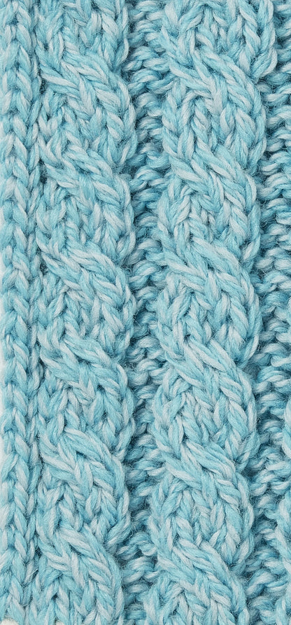 Moderner Zopfpullover in verkürzter Länge - Sky Blue