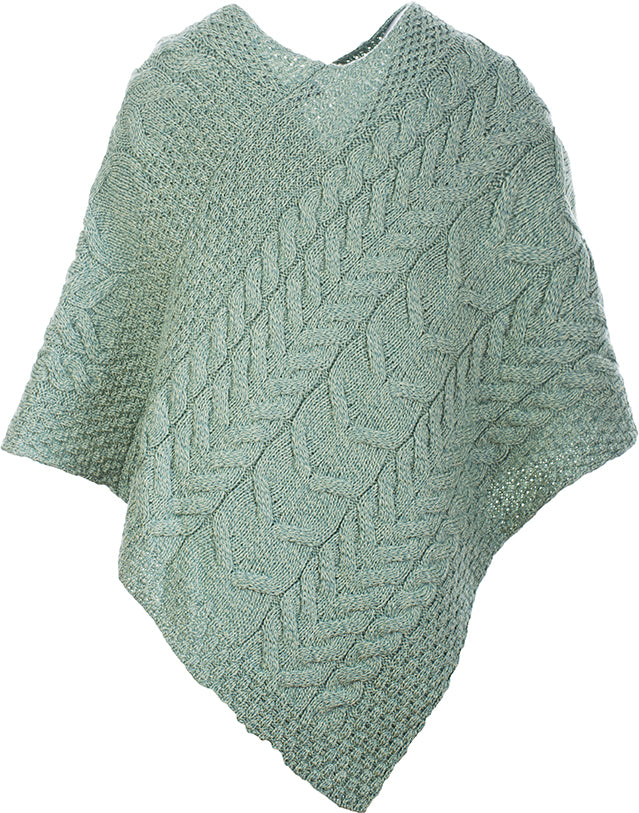 Aran Poncho Mintgrün