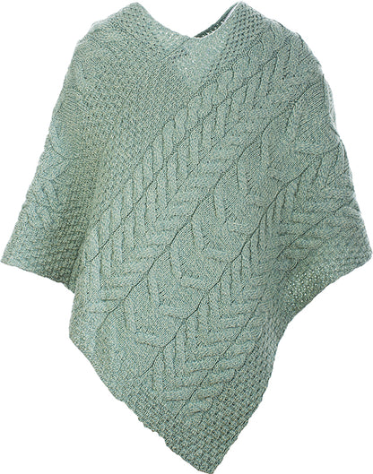 Aran Poncho Mintgrün