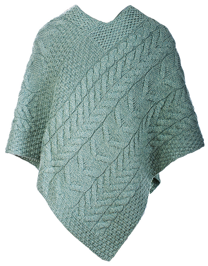 Aran Poncho Mintgrün