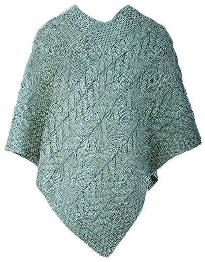 Aran Poncho Mintgrün