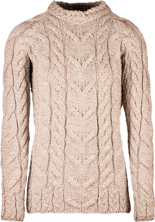 Superweicher Aran-Pullover mit Raglanärmeln