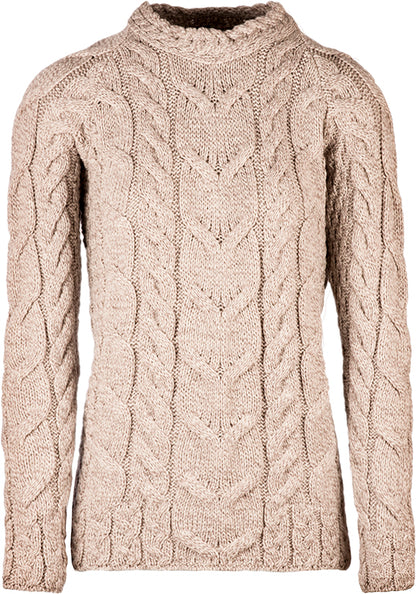 Superweicher Aran-Pullover mit Raglanärmeln