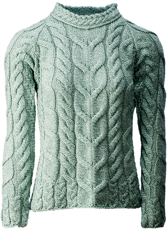 Superweicher Aran-Pullover mit Raglanärmeln