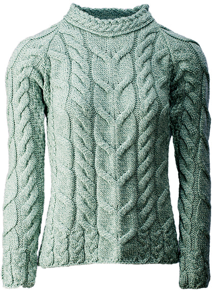 Superweicher Aran-Pullover mit Raglanärmeln