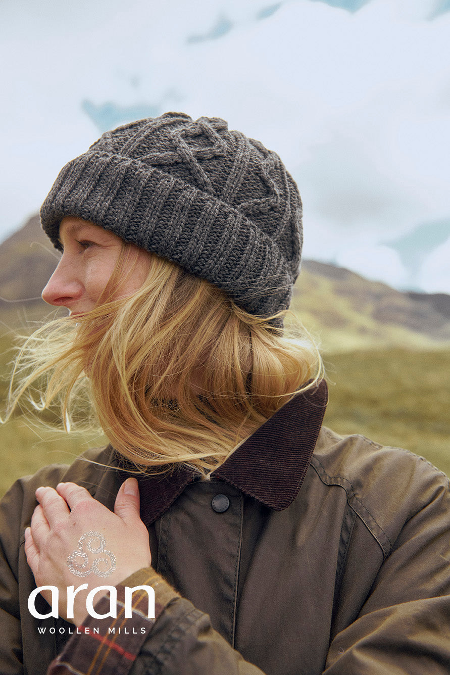 Superweiche Merinowollmütze Diamond Stitch