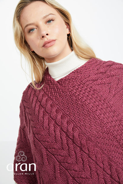 Aran Poncho Berry