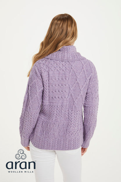 Damen Merino Cardigan mit Knopf und großem Kragen