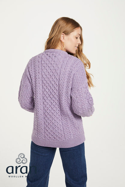 Damen Merino Cardigan mit Knopf und großem Kragen