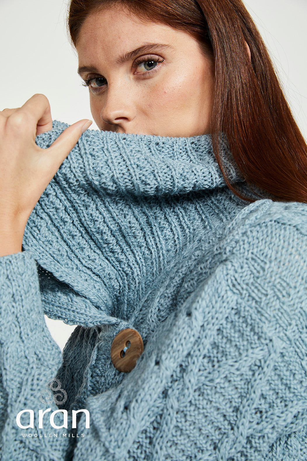 Damen Merino Cardigan mit Knopf und großem Kragen