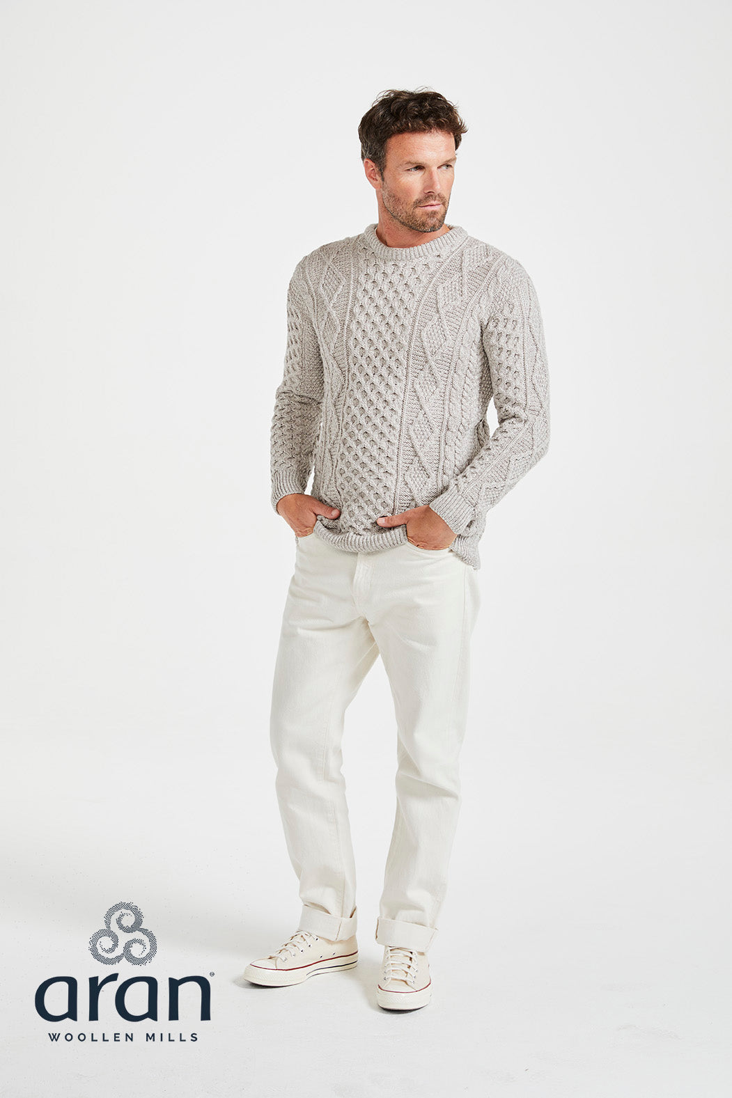 Supersofter Aran Pullover aus Merinowolle – Unisex