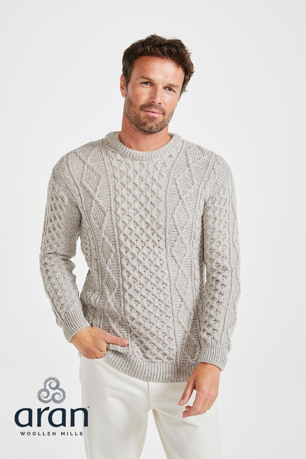 Supersofter Aran Pullover aus Merinowolle – Unisex
