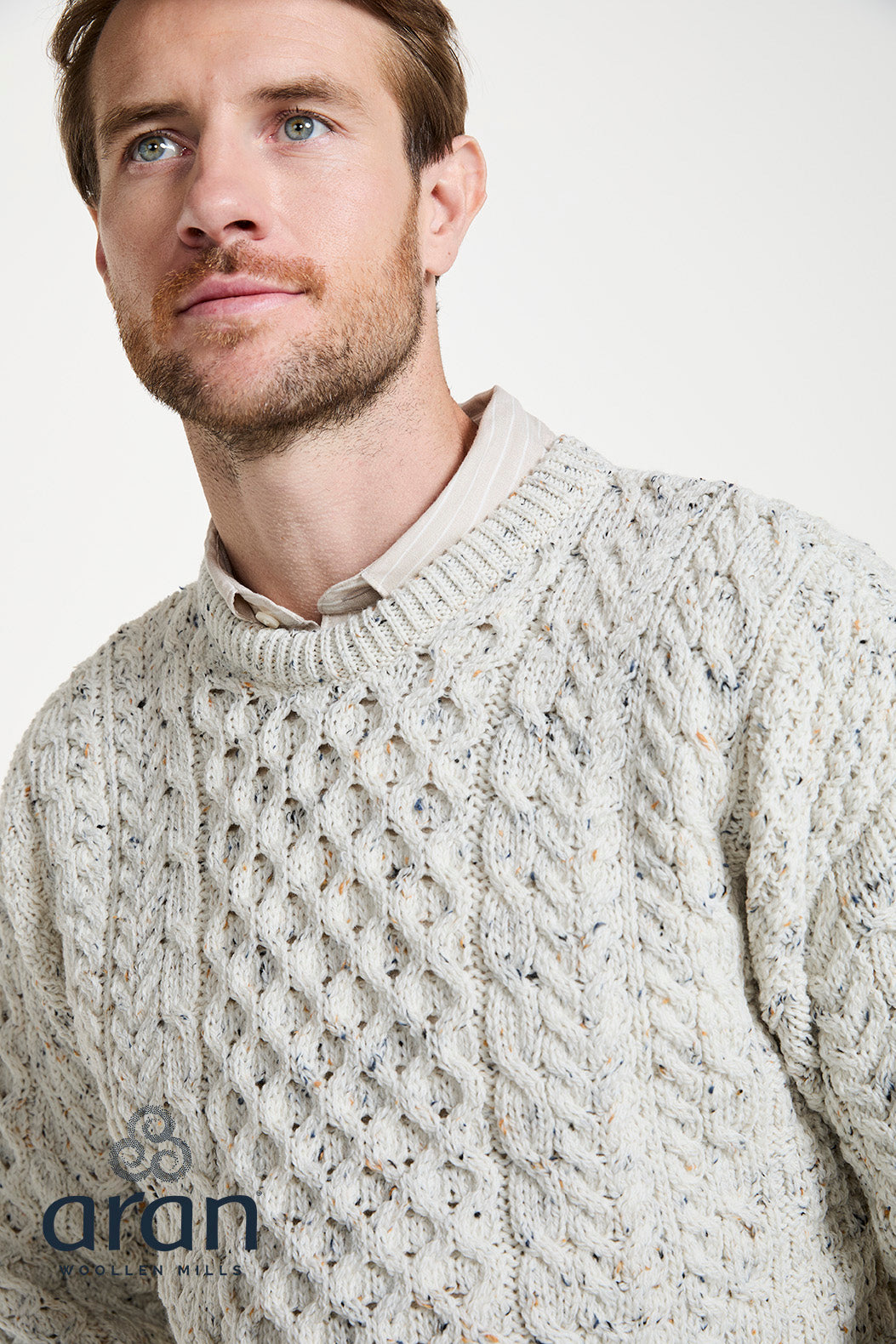 Traditioneller Aran Pullover – Unisex - 100% Merinowolle