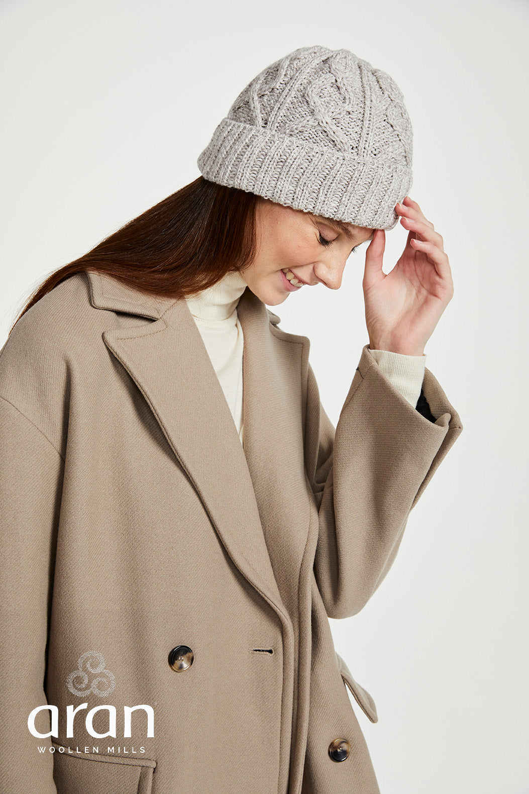 Superweiche Merinowollmütze Diamond Stitch