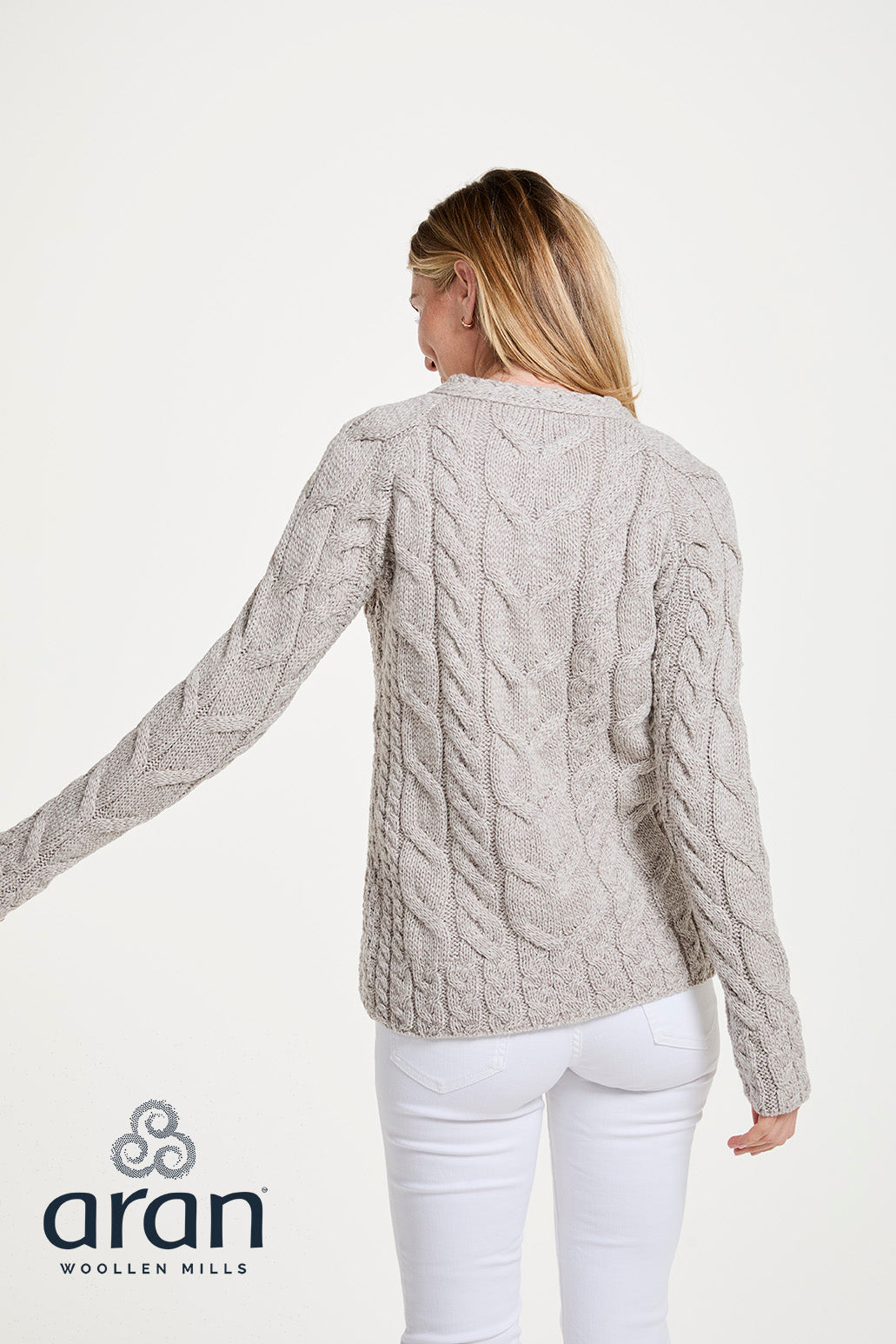 Superweicher Aran-Pullover mit Raglanärmeln