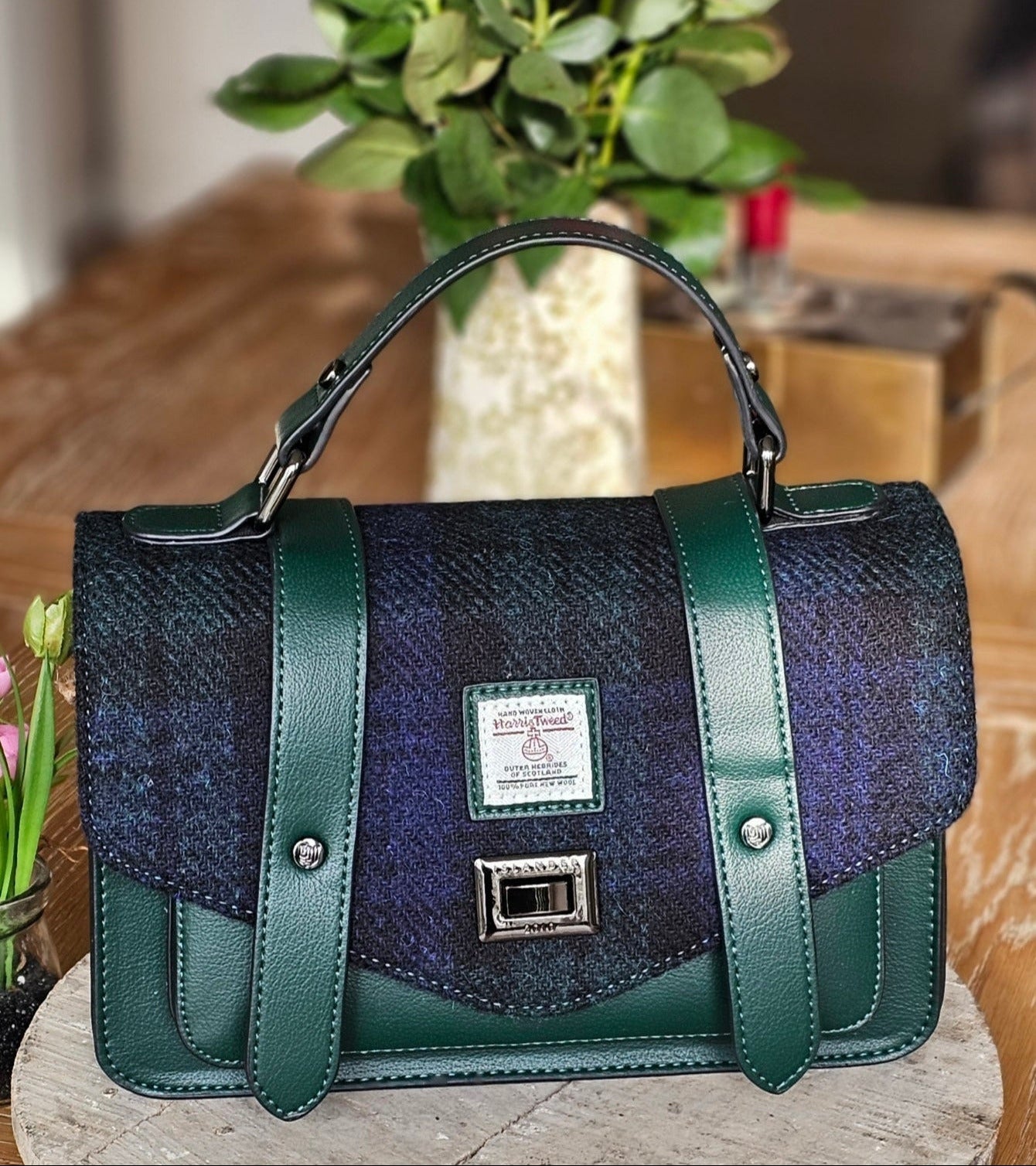 The Medium Satchel Black Watch Tartan