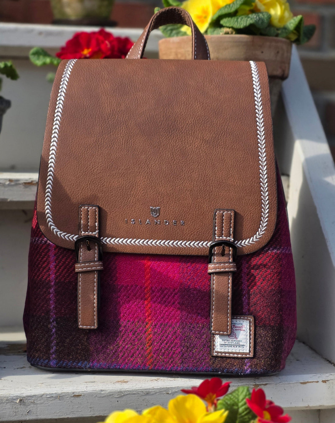 The Jura Backpack Fuchsia Tartan