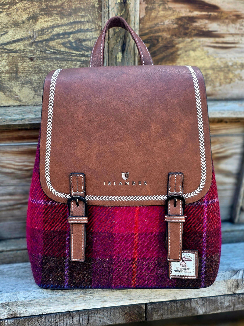 The Jura Backpack Fuchsia Tartan