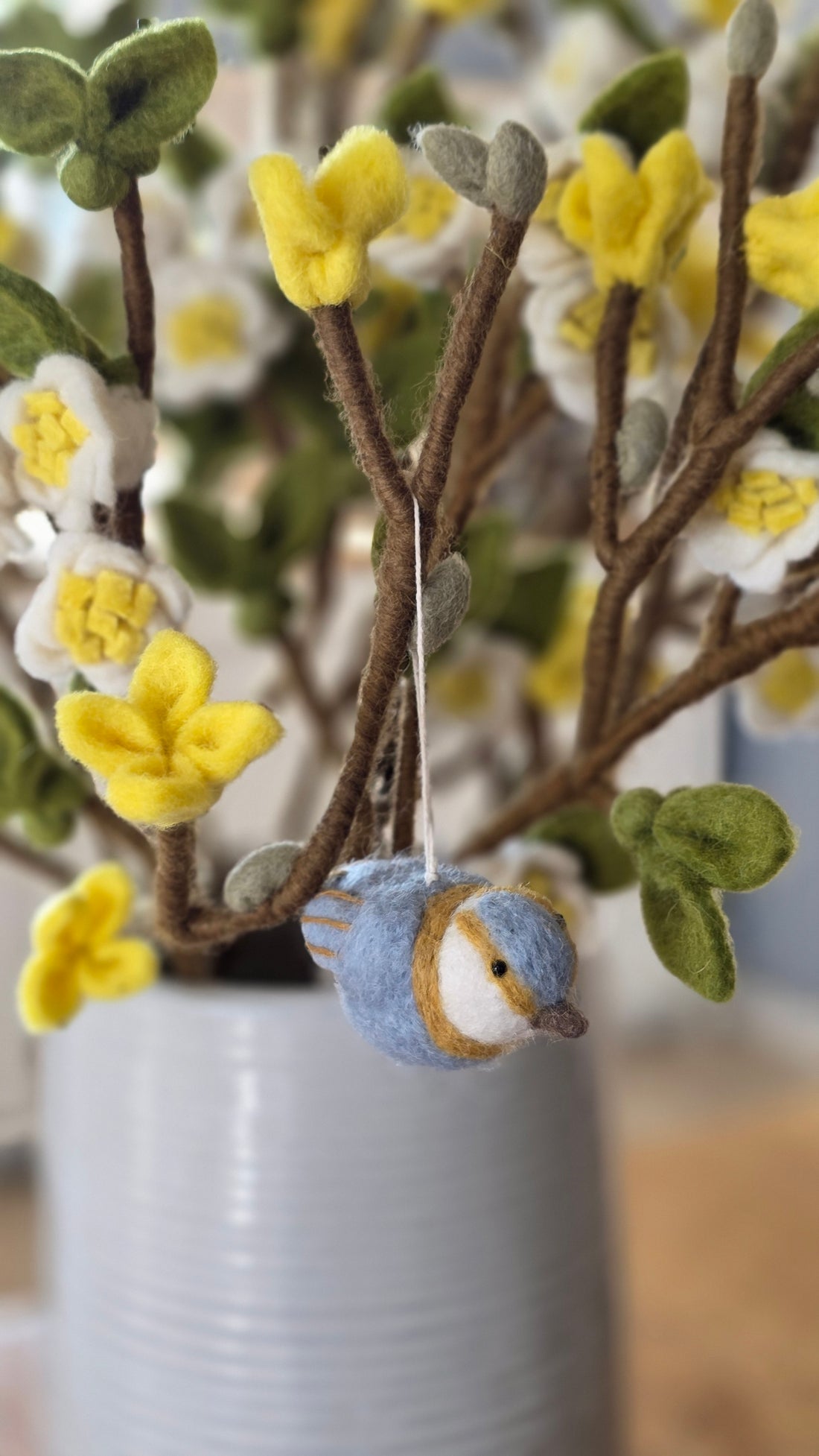 Kleiner Filzvogel - himmelblau