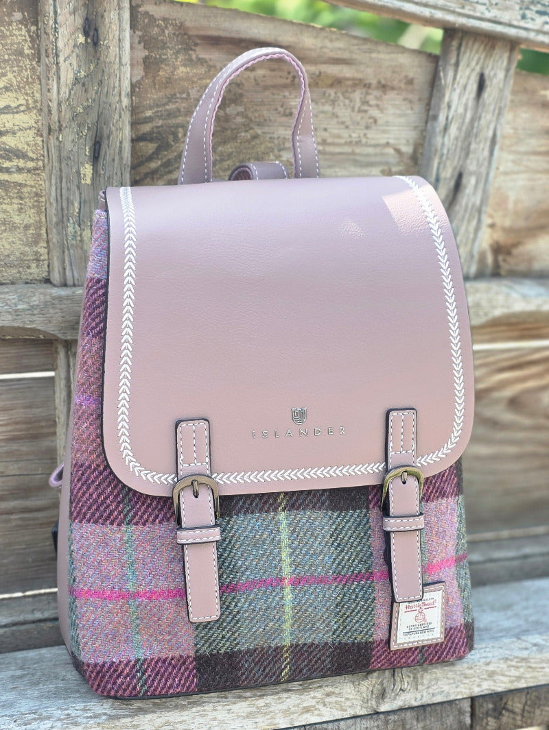 The Jura Backpack Pink Green Tartan