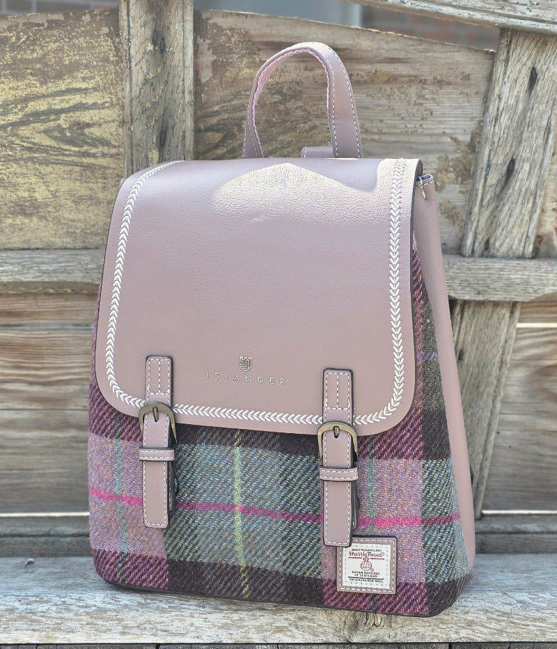 The Jura Backpack Pink Green Tartan
