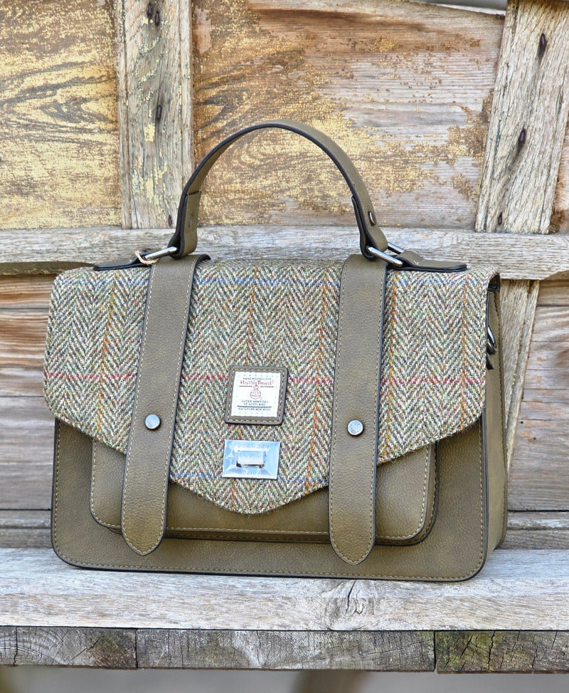 The Large Satchel Chestnut Herringbone