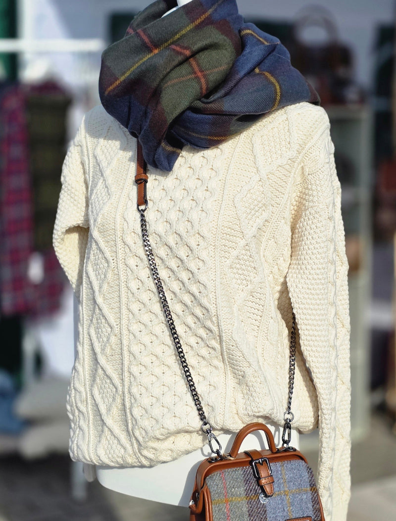 Supersofter Aran Pullover aus Merinowolle – Creme