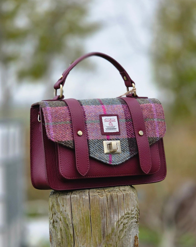 The Medium Satchel Leather Pink &amp; Green
