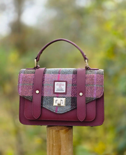 The Medium Satchel Leather Pink &amp; Green