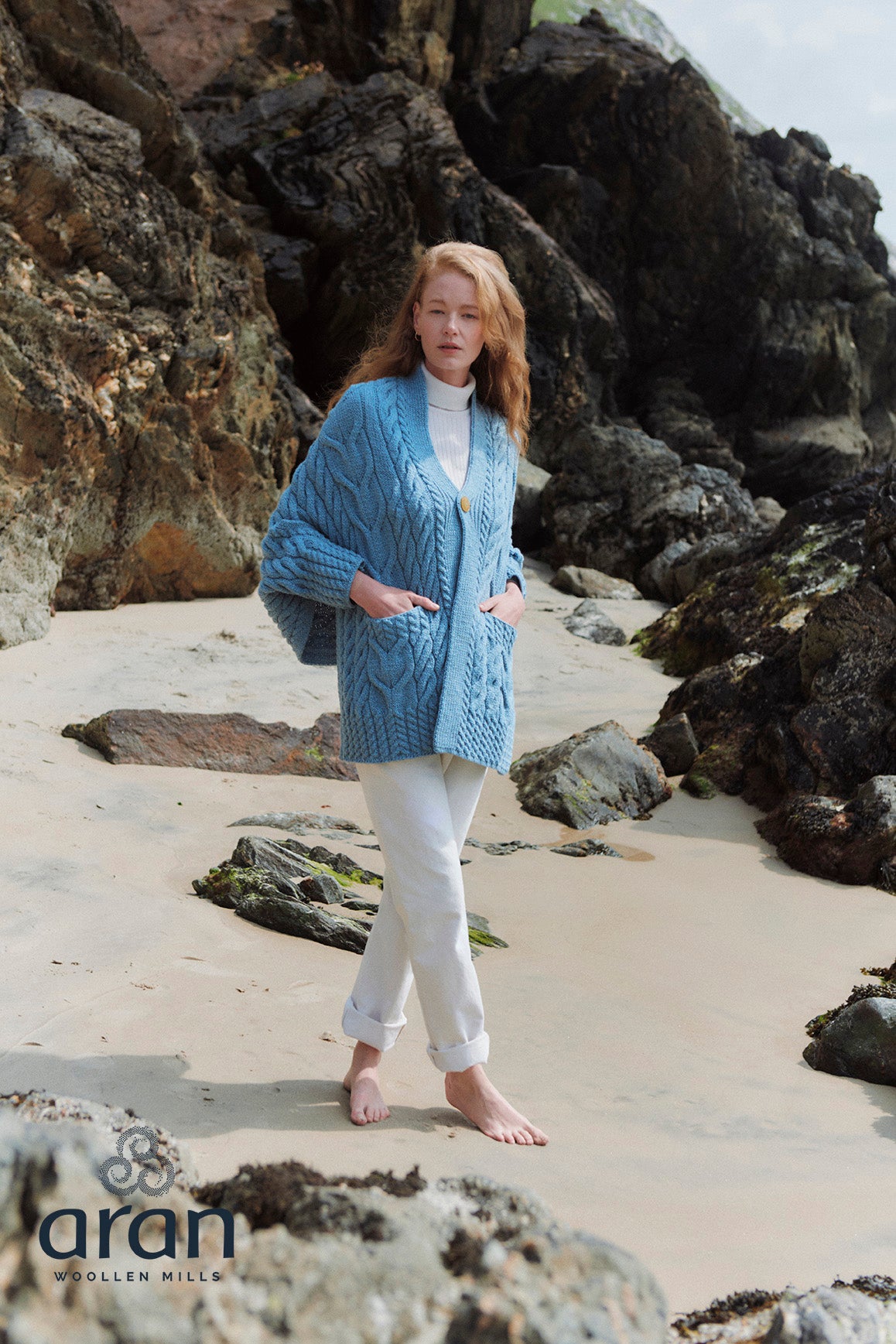 Damen Wrap Cardigan aus Merinowolle