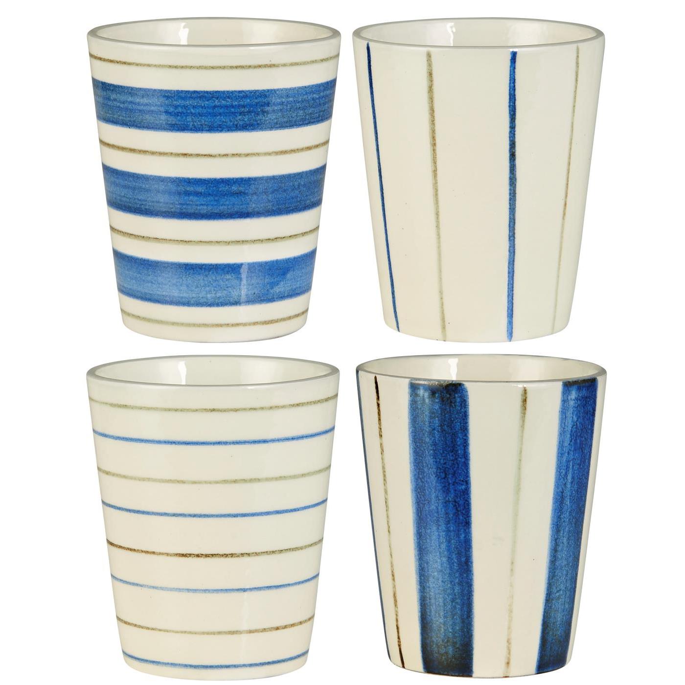 Becher mit Streifen Nordby - 4er Set