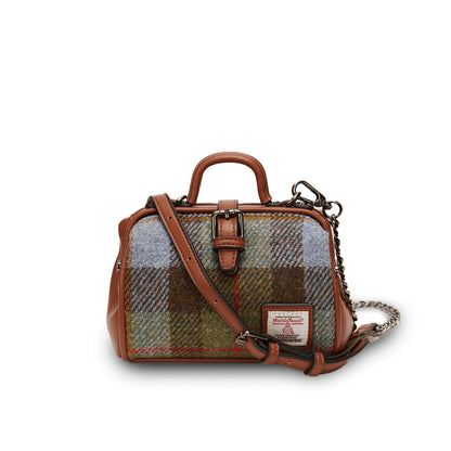 The Mini Doctor Bag Chestnut Blue Tartan