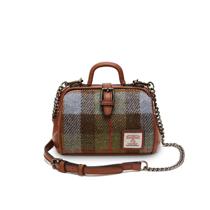 The Mini Doctor Bag Chestnut Blue Tartan